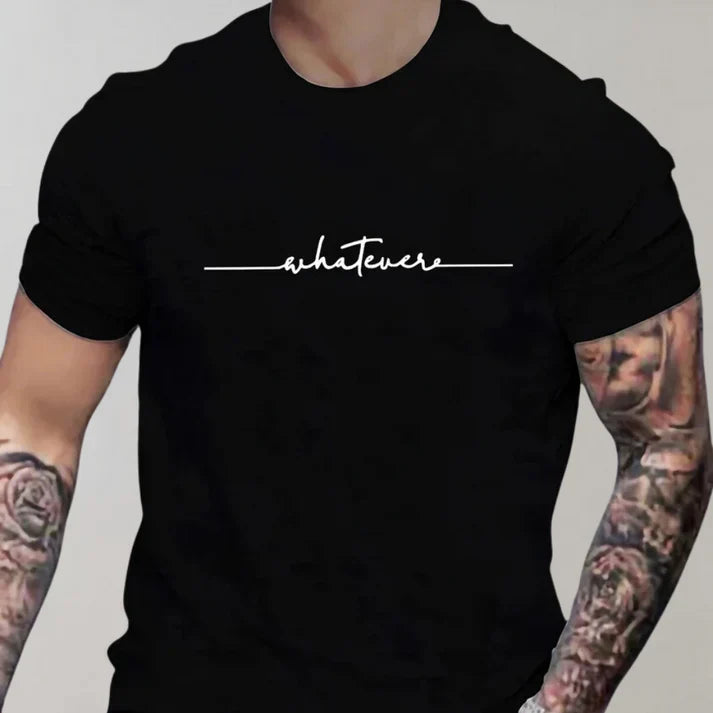 Herr t-shirt i bomullsblandning med rund hals, avslappnad passform, perfekt basplagg för vardagsmode.