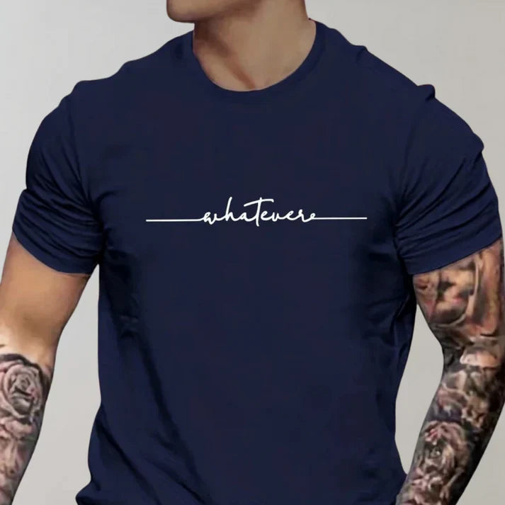 Herr t-shirt, bomullsblandning, rund hals, avslappnad passform, idealisk för komfort och stil i vardagen.