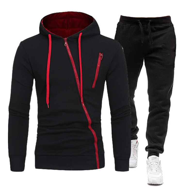 Herr träningsjacka med huva & långärmad design, perfekt för sport, gym & vardag. Slimfit passform.