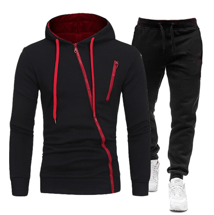 Herr träningsjacka med huva & långärmad design, perfekt för sport, gym & vardag. Slimfit passform.