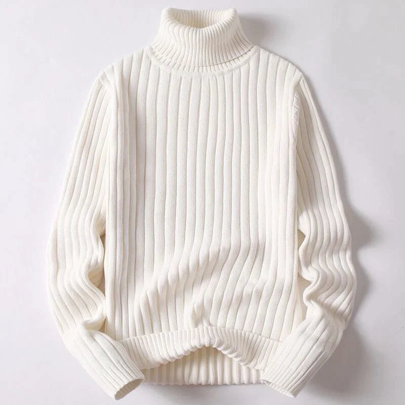 Bekväm herr turtlenecktröja, idealisk för höst- och vinterdagar. Mjuk och värmande.