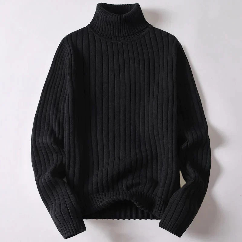Mångsidig herrtröja med turtleneck, enkel att styla för olika tillfällen. Bekväm och chic.