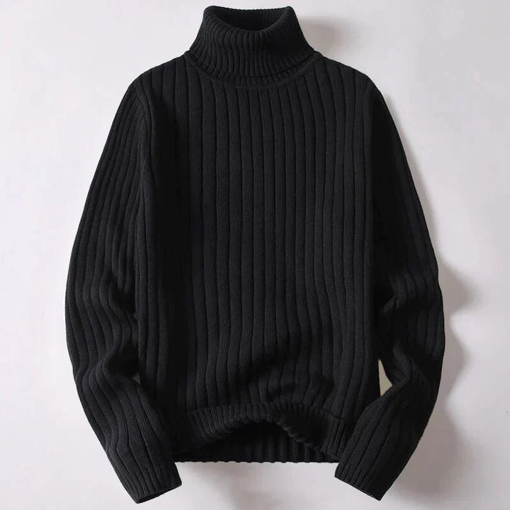 Mångsidig herrtröja med turtleneck, enkel att styla för olika tillfällen. Bekväm och chic.