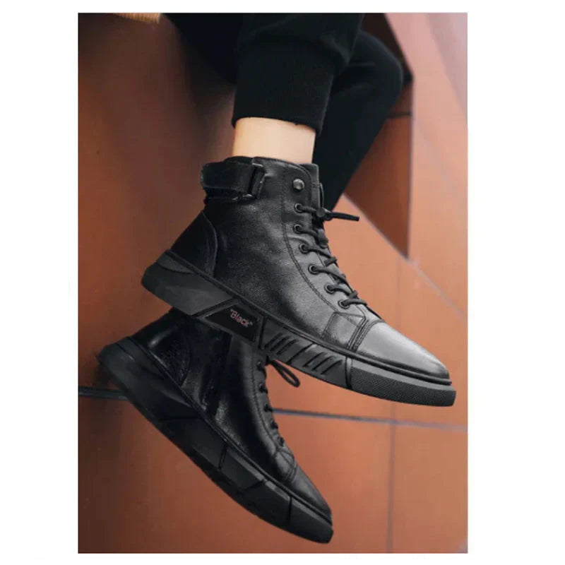 Mörka Herr Urban Streetwear sneakers, idealiska för urban stil och vardagsbruk med hög komfort.