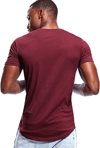 Herr kortärmad V-hals t-shirt, slim fit. Skön för sommarstil och vardagsbruk.