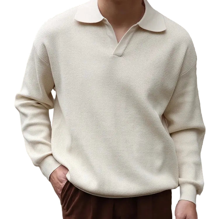 Herr V-ringad polo t-shirt i mjuk bomull, perfekt för avslappnad vardagsstil och maximal komfort.