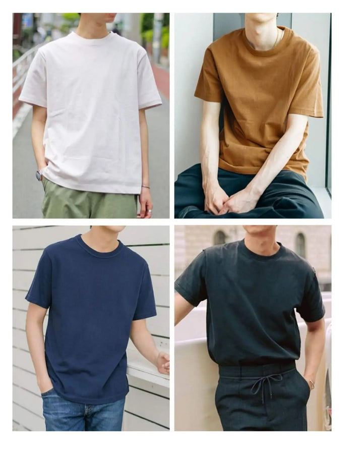 Kortärmad herr T-shirt, överdimensionerad passform, enfärgad, rundhals – perfekt för vardagsstil.