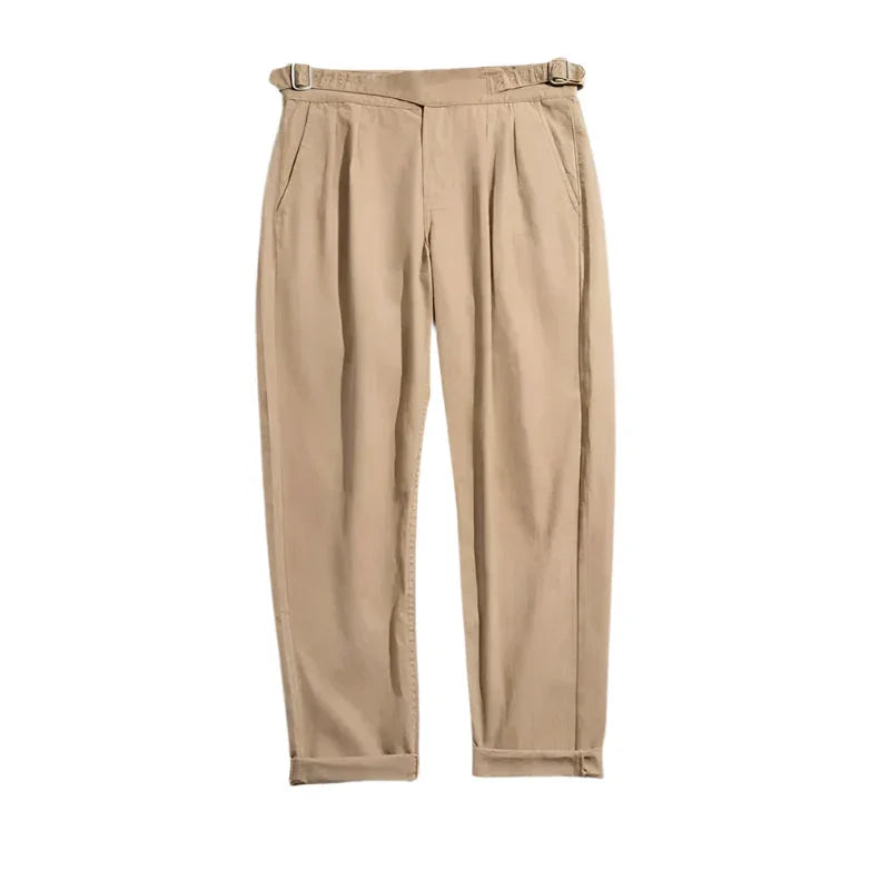 Herr vintagebyxor med raka ben och avslappnad passform, perfekt för en tidlös klassisk stil.