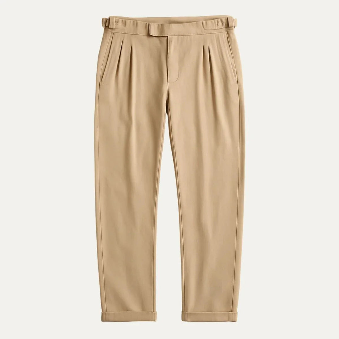 Mångsidiga herrbyxor i vintage-stil, raka ben för smart casual eller klassiska outfits.