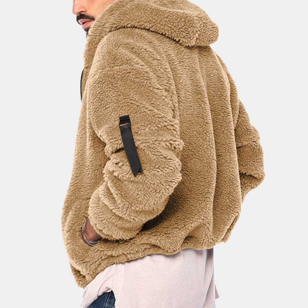 Stilren herr sweatshirt med huva, perfekt för avslappnade men eleganta outfits.