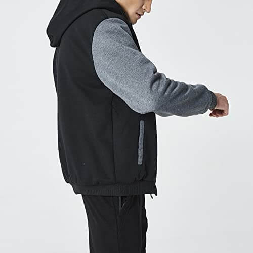 Beige herr vinterjacka med dragkedja och fleecefoder för optimal värme, fritid