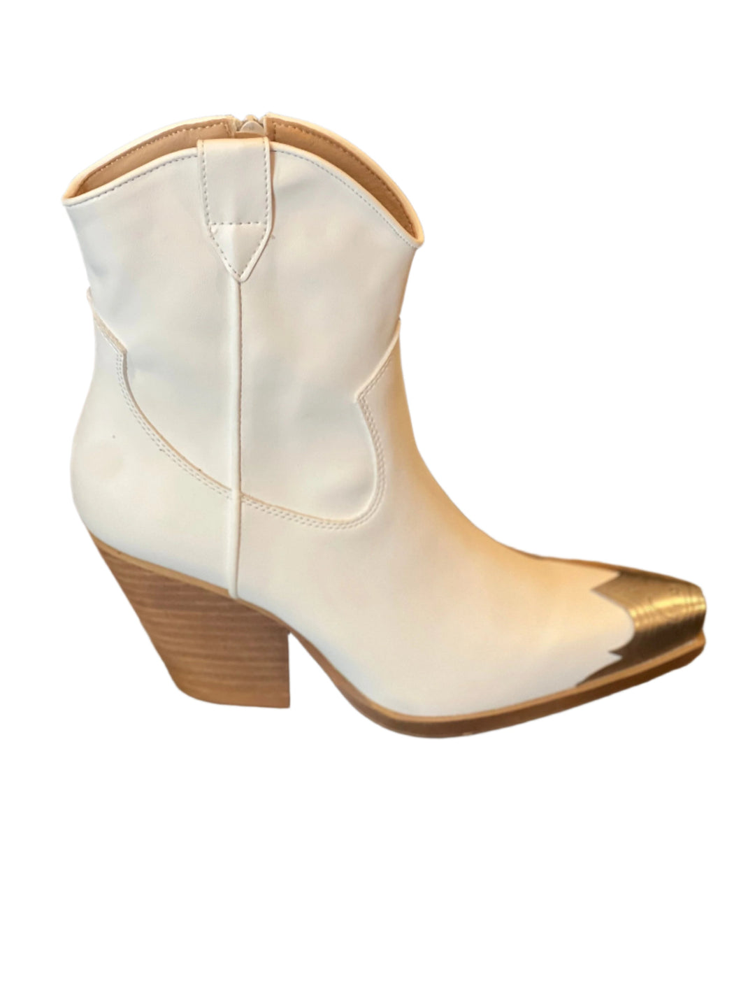 Herr westernstövlar i vitt PU-läder. Eleganta vita cowboystövlar för män, perfekta som modeaccessoar.
