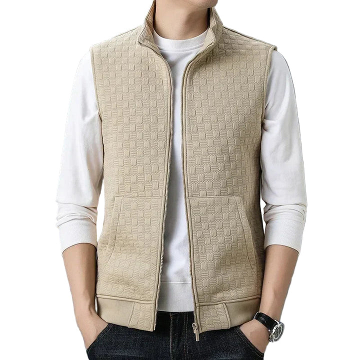Herr Zip Vest Aktiv Stil, sportig herrvest med dragkedja och fickor för träning och vardag.