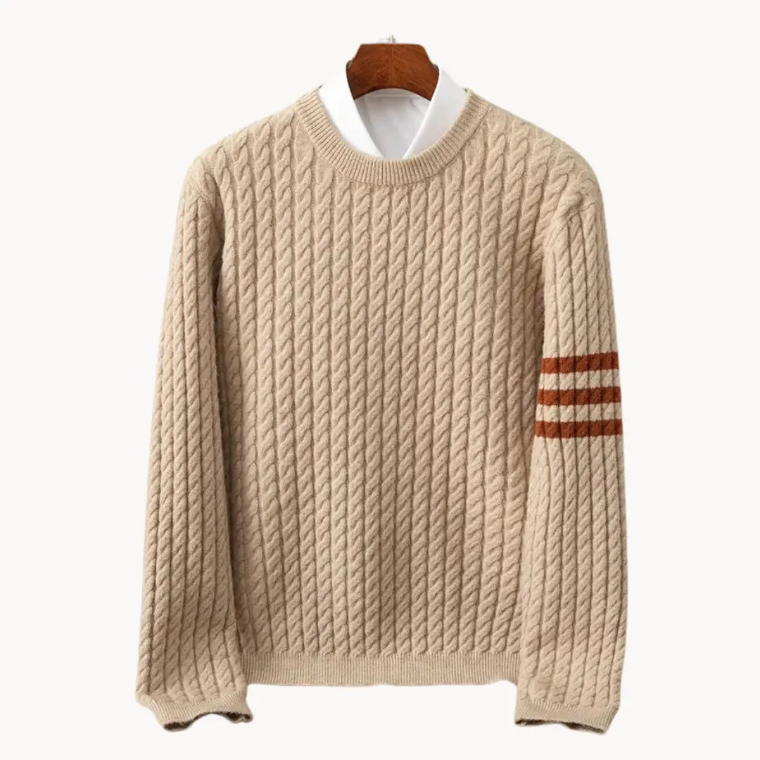 Komfortabel och stilren stickad herrtröja. Mjuk crewneck perfekt för höst- och vintergarderoben.