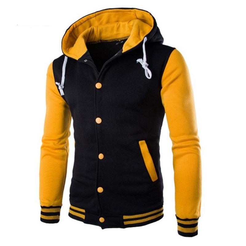 Bekväm herr-huvtröja i bomberjacka-stil. Idealisk för sportig look och streetwear mode.