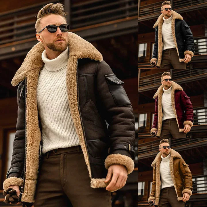 Elegant ytterplagg: Mörk klassisk vinterrock för herr, passar utmärkt för både vardags- och festmode.