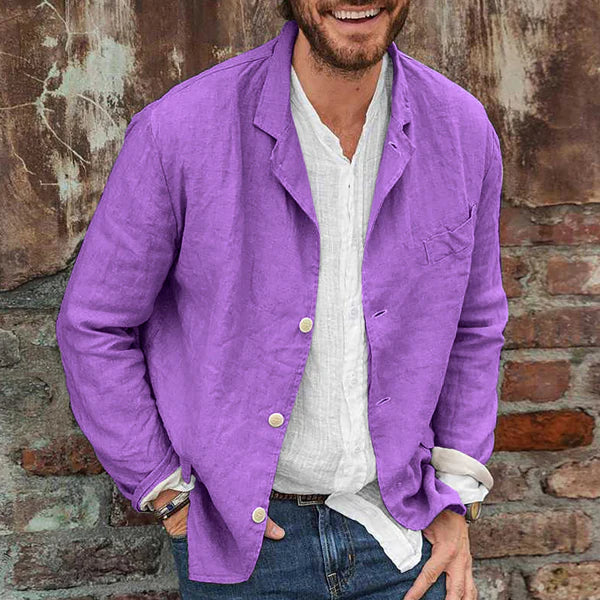 Trendig herrjacka, lättviktsmodell i bomull/linne. Perfekt casual vårjacka för en bekväm vardagsstil.