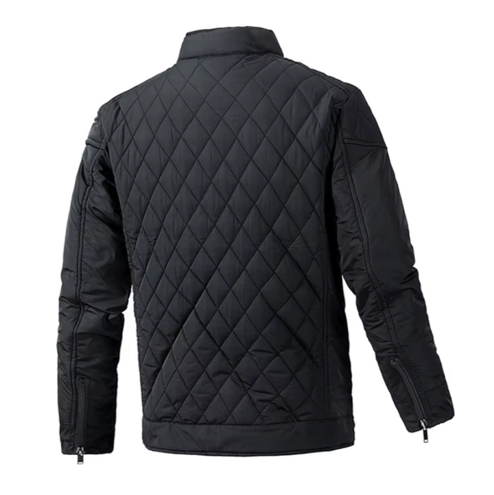 Snygg herrjacka, vintermodell. Varm, casual bomberjacka, essentiell för herrmode.