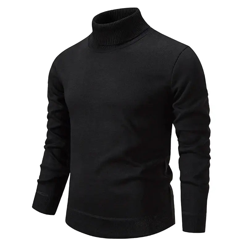Elegant herrmode: Klassisk turtleneck-tröja i slimmad passform, mångsidig för både vardag och fest.