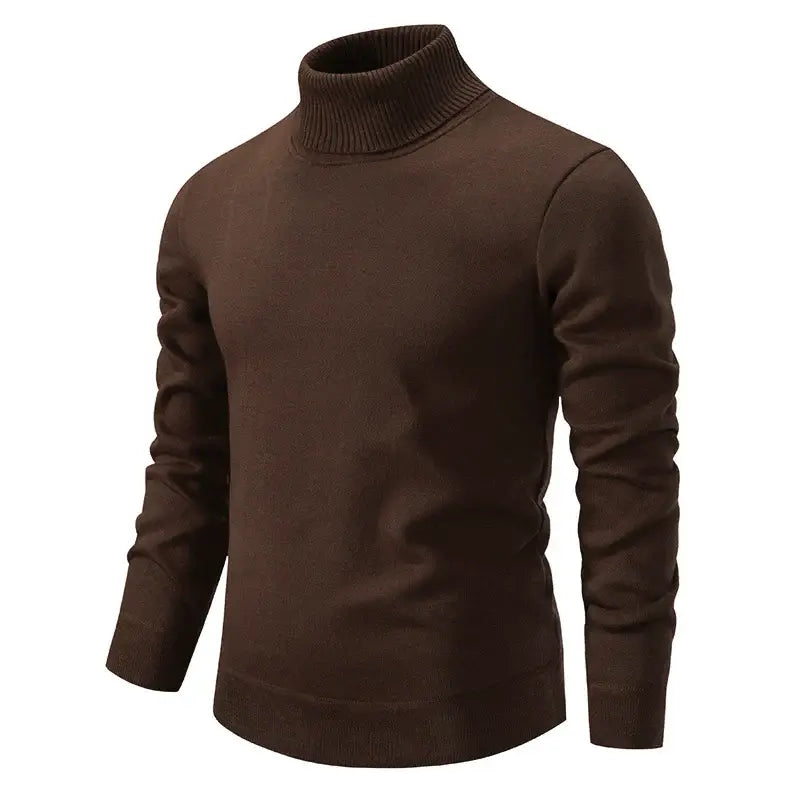 Höst- och vintermode: stickad herr turtleneck-tröja i klassisk stil med bekväm slimmad passform.