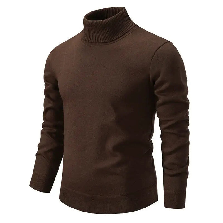 Höst- och vintermode: stickad herr turtleneck-tröja i klassisk stil med bekväm slimmad passform.