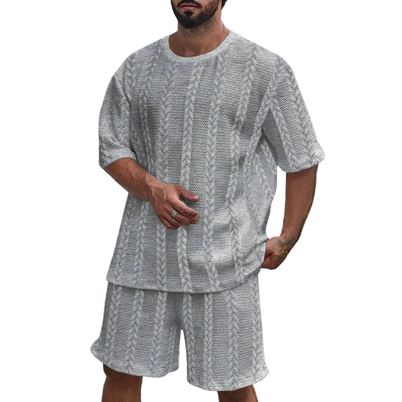 Herrarnas träningsset i urban stil. Bekväm träningsoverall med shorts för sport & fritid, snabbtorkande.