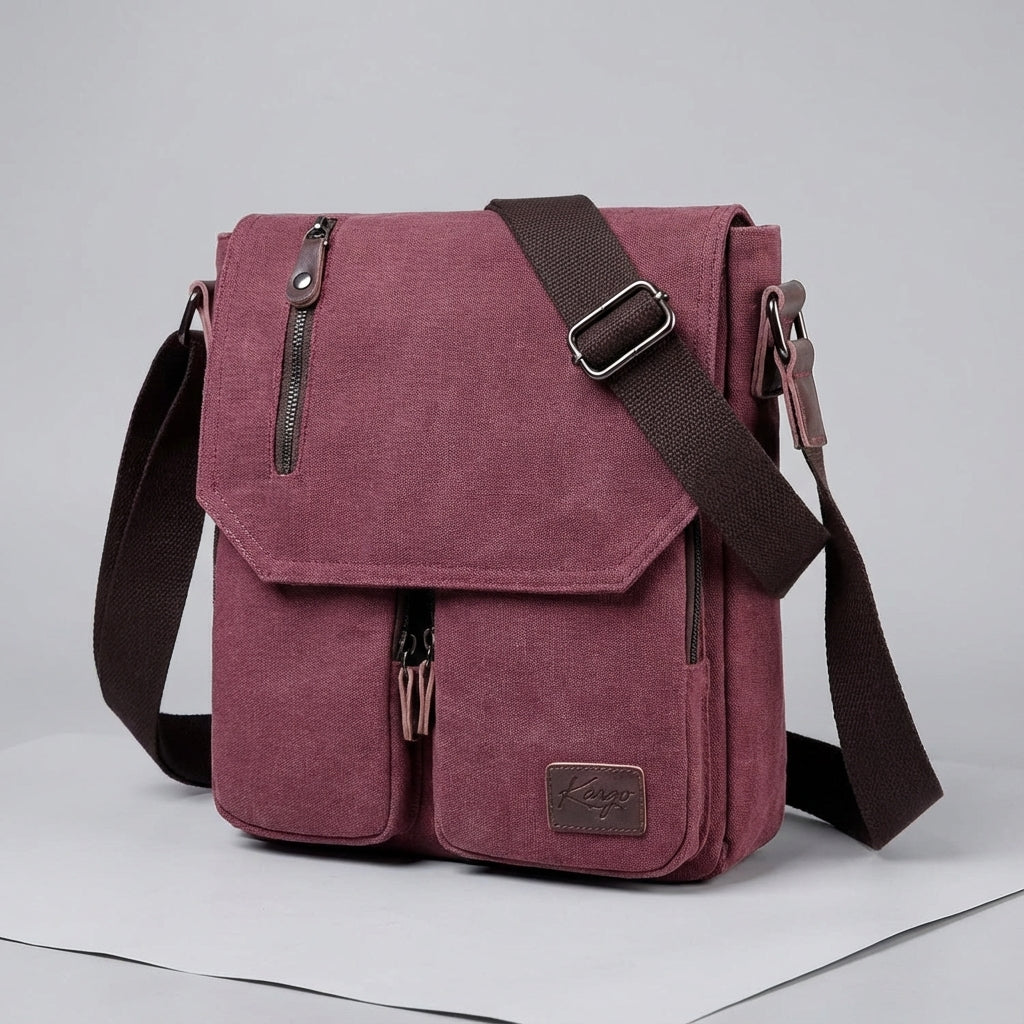 Packford vintage messenger-axelväska för herr. Praktisk crossbody-väska i canvas.