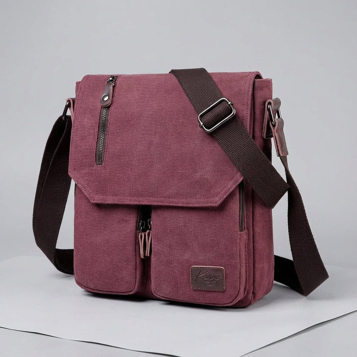 Packford vintage messenger-axelväska för herr. Praktisk crossbody-väska i canvas.