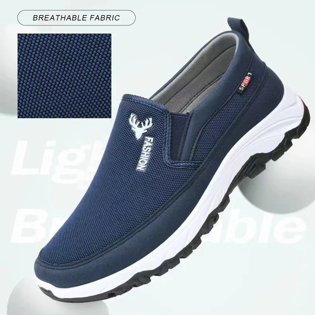 Lätta slip-on sneakers för herrar, andningsbara utomhusskor för fritid och promenader.
