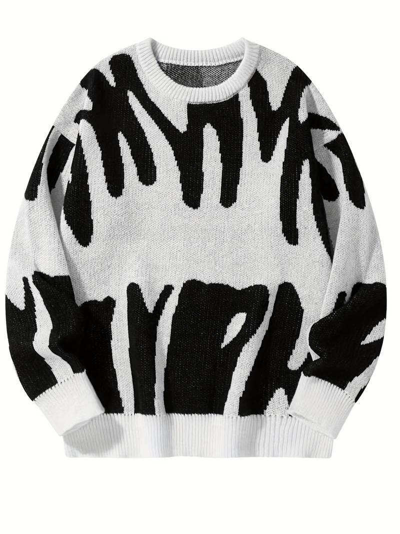 Modern herrmode: Stickad överdel, idealisk för både avslappnad och dressad stil.