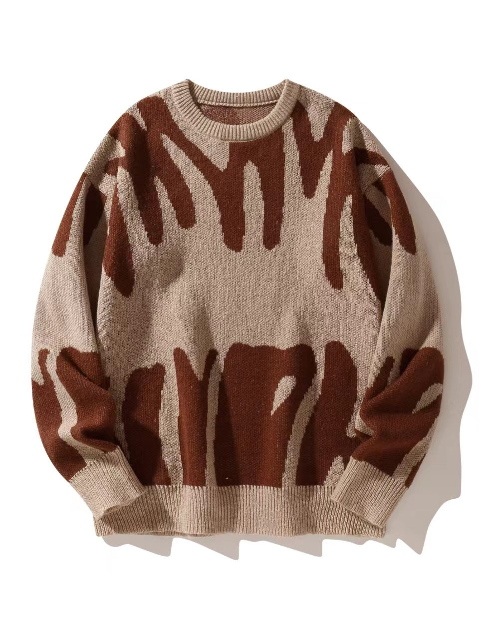 Avslappnad men elegant stickad tröja för män, perfekt höstmode.