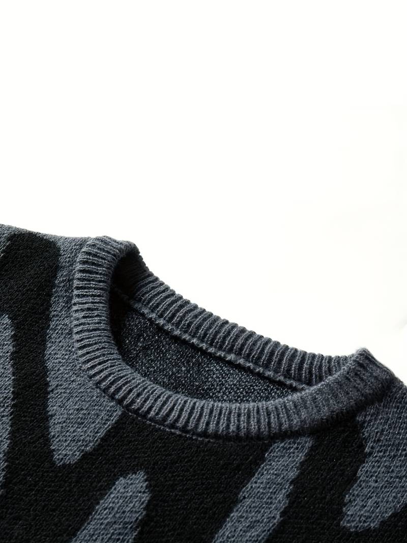 Avslappnad stickad tröja för män, stilren överdel för modern herrmode.