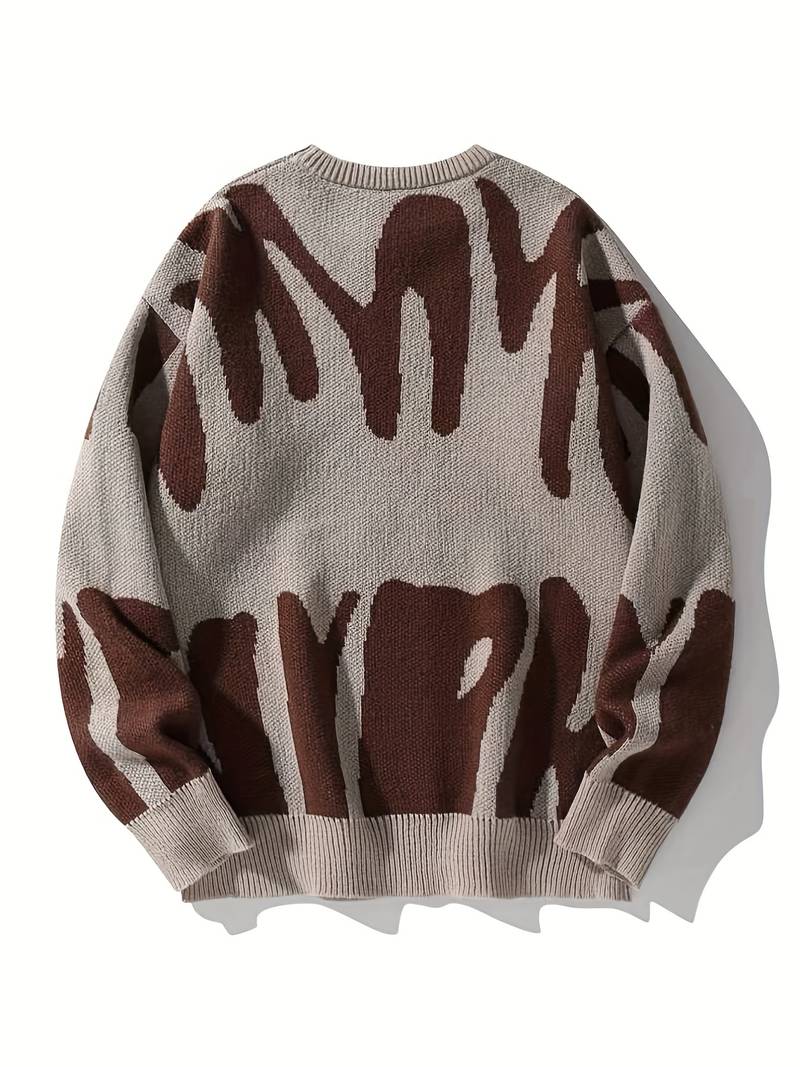Modern stickad tröja för män, perfekt för en avslappnad och stilren look.