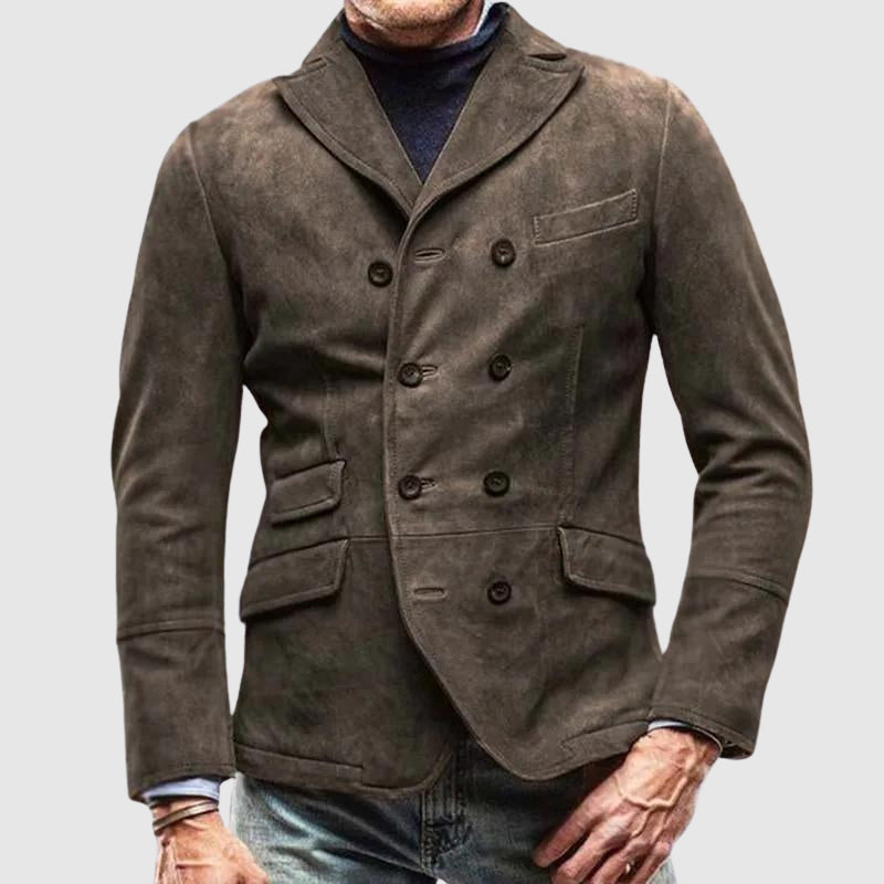 Herrblazer i klassisk vintage-stil. Elegant, tidlös design för formella och avslappnade tillfällen, herrmode.