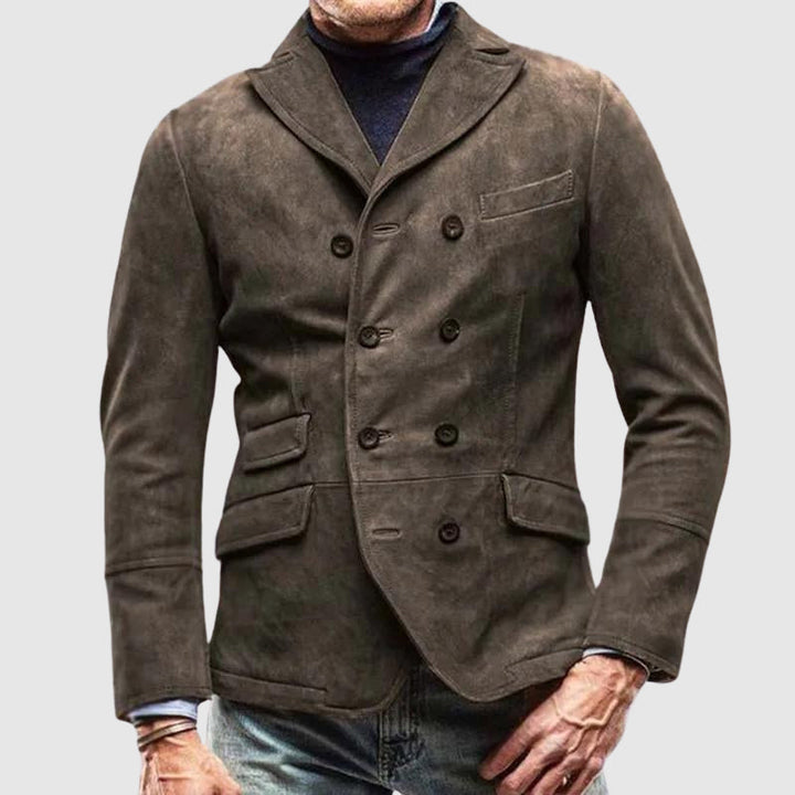 Herrblazer i klassisk vintage-stil. Elegant, tidlös design för formella och avslappnade tillfällen, herrmode.
