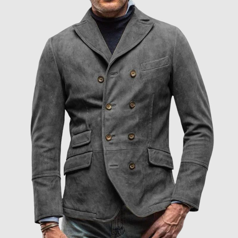 Klassisk herrblazer vintage-stil. Tidlös elegans för höst och vår, passar formella och lediga looks.