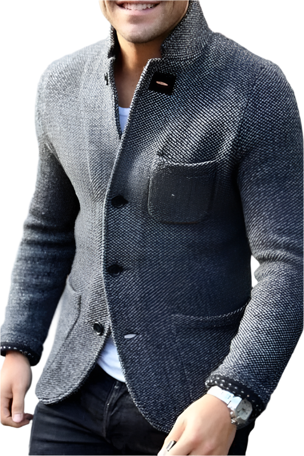 Herrblazer i modern avslappnad stil med knappar. Perfekt för herrmode, mångsidig kavaj.