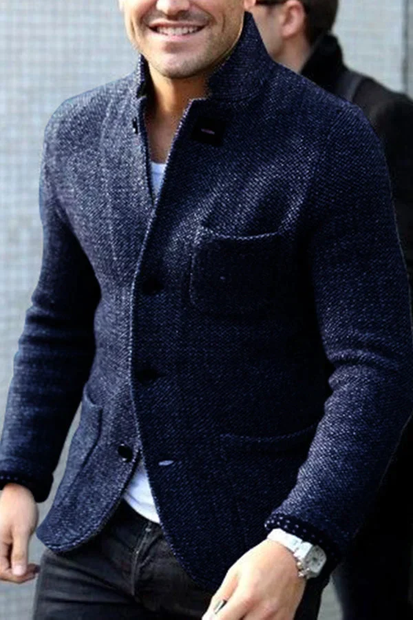 Mångsidig elegant herrblazer med klassisk och modern touch. Knäppt kavaj perfekt för en avslappnad stil.