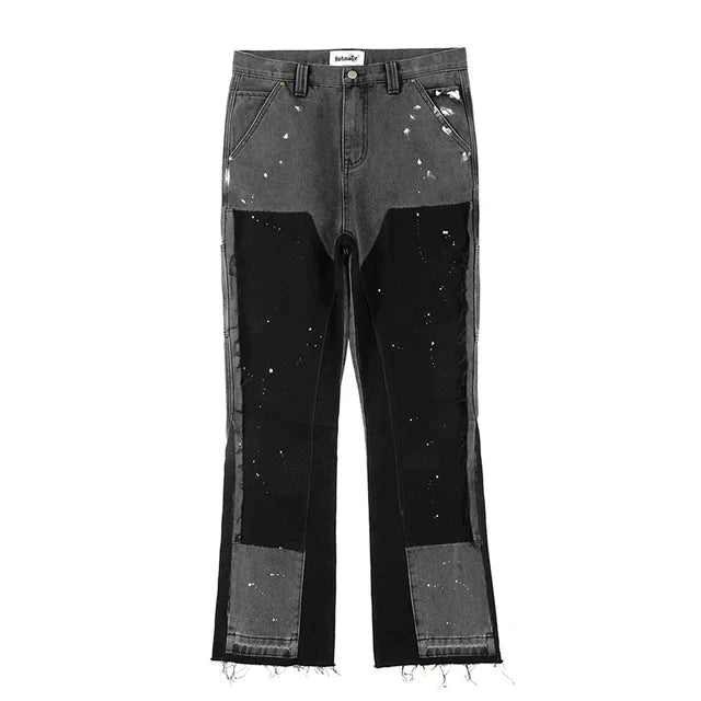 Herrbyxor i retro streetwear-stil. Svarta, avslappnade byxor för tidlös komfort & stil. Mångsidiga.