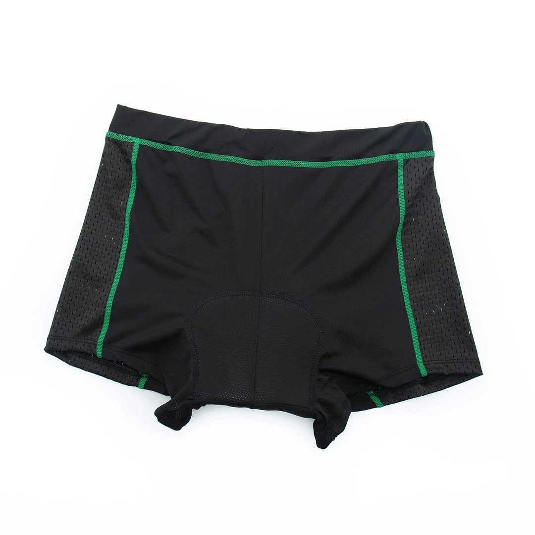 Andningsbara och fuktavledande herrcykelshorts i svart material, idealiska för intensiv cykling.