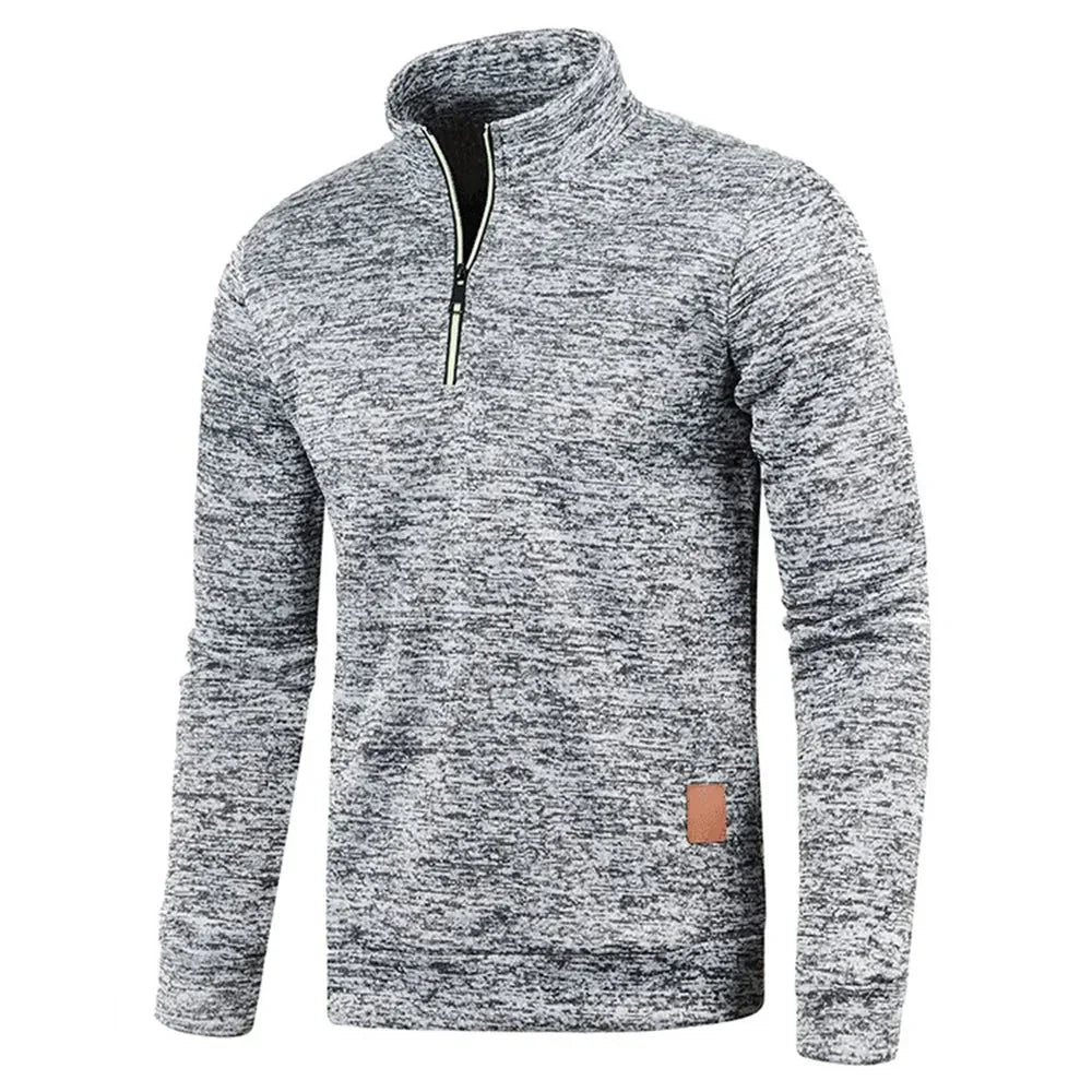 Herrfleece med halv dragkedja, värmande tröja för män. Perfekt för casual och utomhus.