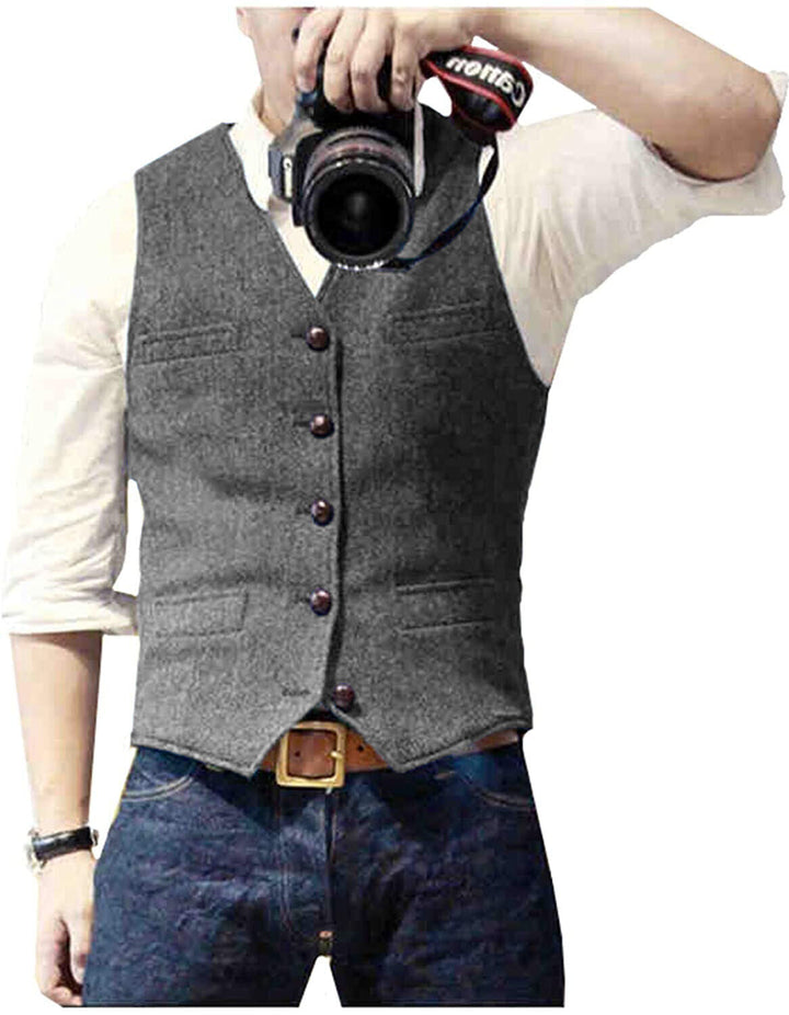 Mångsidig V-hals gilet för män. Passar business, vardag & fest. Modern look.