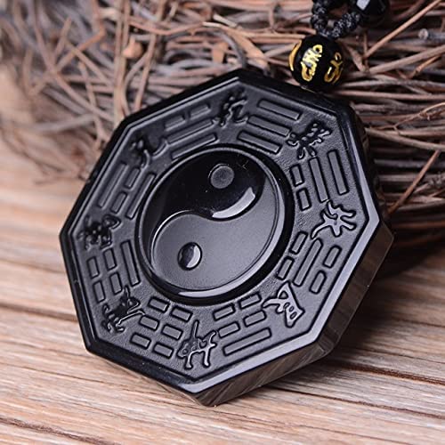 Perfekt gåva: Obsidian Yin Yang-halsband för män, symboliserar balans & lycka.