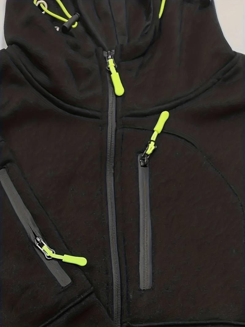 Svart herrhoodie, casual stil i polyester-bomull, idealisk för avkoppling.