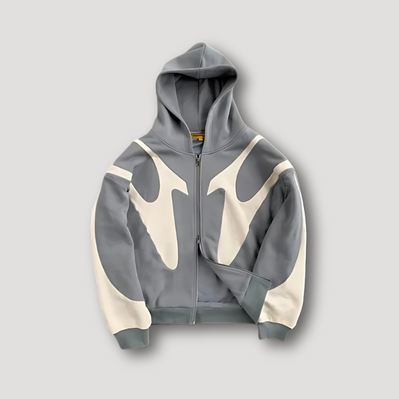 Mjuk herrhoodie med hel dragkedja, idealisk för bekvämt vardagsbruk. Modern design för herrkläder.
