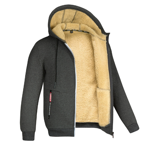 Enkel herrhoodie med dragkedja fram. Varmt och bekvämt plagg, perfekt som ytterkläder under vintern.