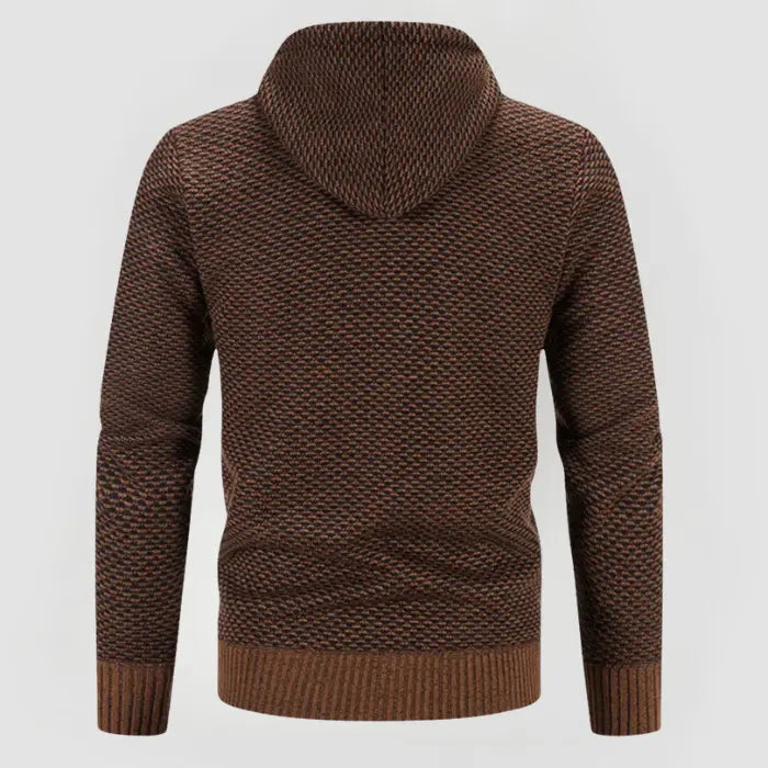 Brun huvtröja för herr, mjuk och bekväm för vardagsbruk. Stilren minimalistisk herrhoodie.