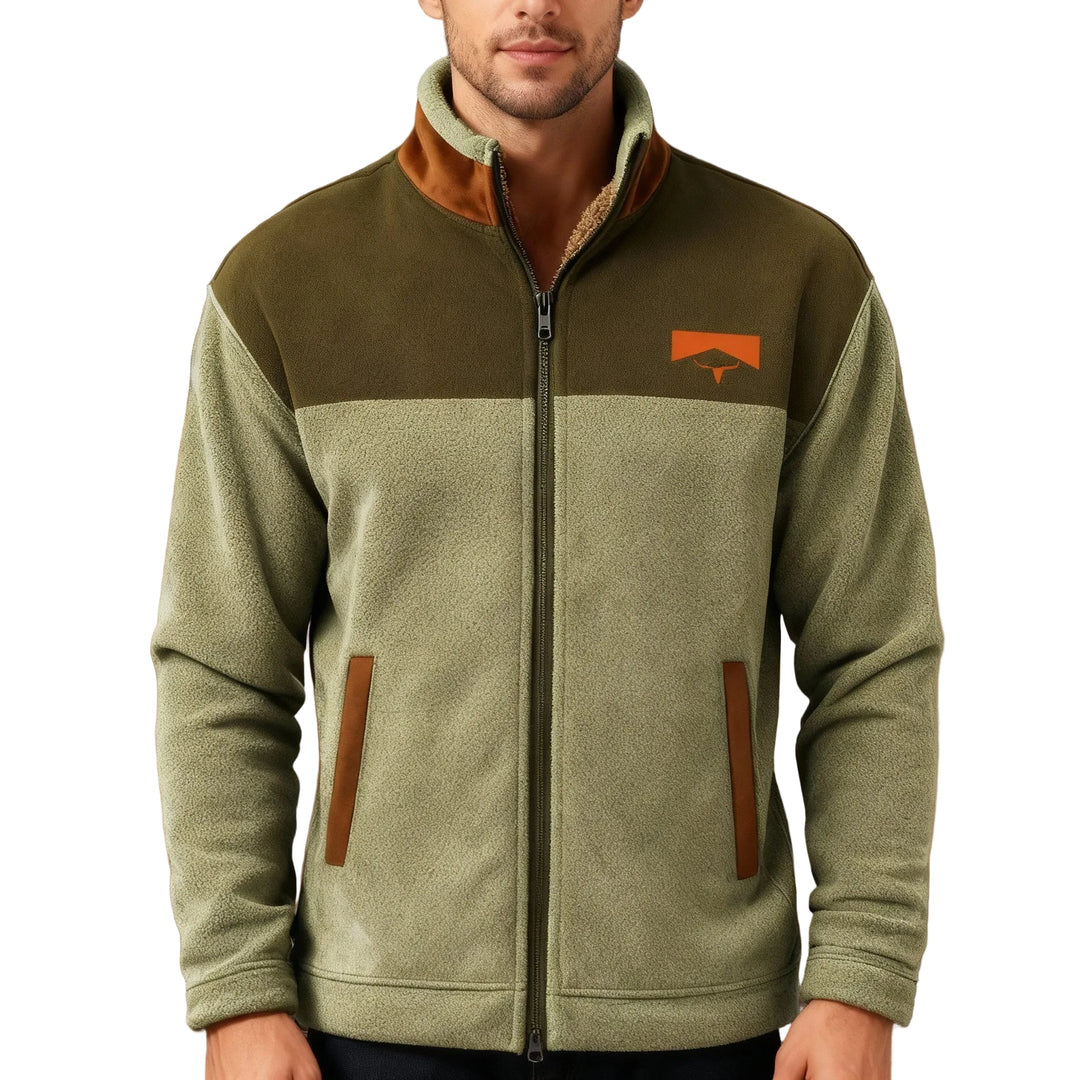 Herrjacka casual fleece med unik 3D-print. Långärmad, dragkedja, perfekt för vardag & utomhus.