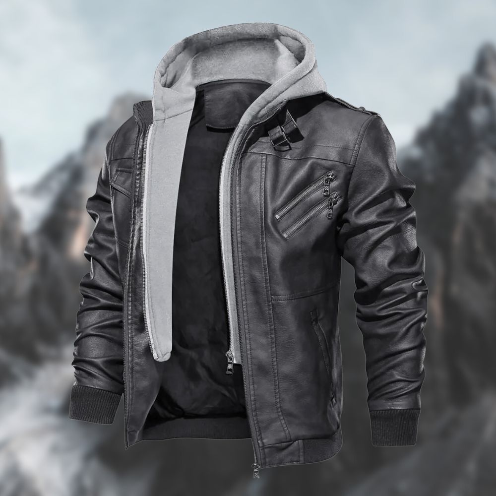 Varm och mångsidig höstjacka för herrar. Elegant slim fit fritidsjacka i polyester för kyliga dagar.