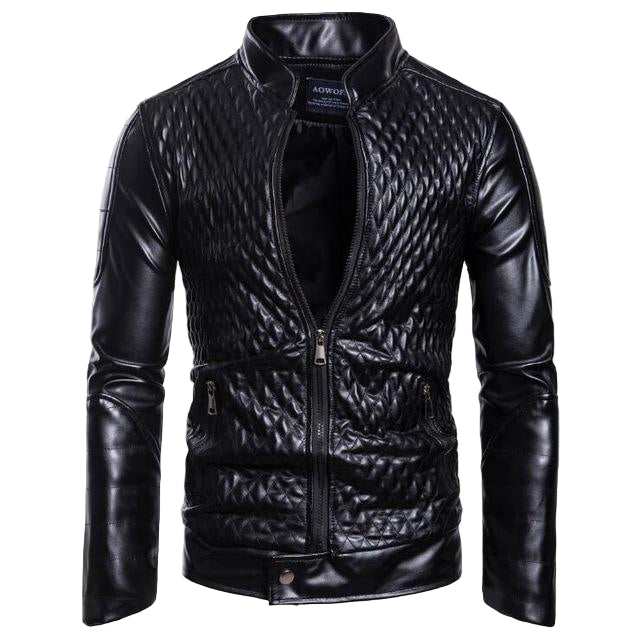 Herrjacka med elegant diamantmönster. Stilren övergångsjacka för modern man, perfekt för mode.
